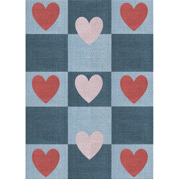 Ahgly Company Machine Washable Indoor Rectangle Transitional Jeans Blue Area Rugs, 4' x 6'