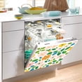 thumbnail image 2 of Yayeee Magnetic Dishwasher Cover for The Front Decoration Home Kitchen Machine Sticker Protector, Retro Orange Floral, 2 of 6