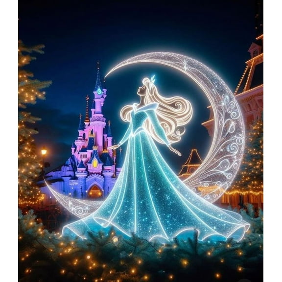 Cinderella Diamond Painting Kit, Castle Diamond Canvas, Round 5D Diamond Art for Adults,Gem Art Painting with Diamond Home Wall Decor 12X16 Inch