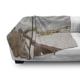 thumbnail image 3 of Beach Soft Flannel Fleece Blanket, Footpath Through Sand Tropic Gulf Island National Seashore Florida Plants Landscape, Cozy Plush for Indoor and Outdoor Use, 50" x 60", Grey Cream, by Ambesonne, 3 of 6