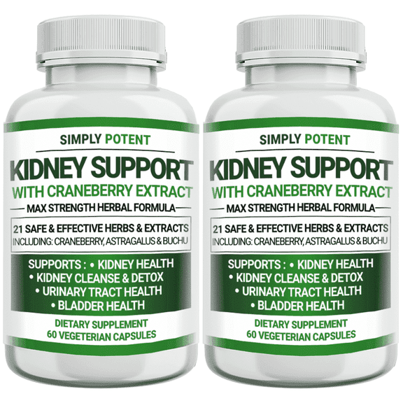 Simply Potent Kidney Support Cleanse & Detox Supplement - High Potency 705mg Capsules with 21 Herbs