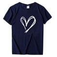 thumbnail image 2 of GaThRRgYP Going Out Tops for Women,Blouse for Women Plus Size,Women Pullover Color Printing Short Sleeves T-shirt Tops Navy XXXL, 2 of 3