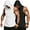 Black&White, variant on Men's 2 Pack Workout Hooded Tank Tops Bodybuilding Muscle Cut Off T Shirt Sleeveless Gym Hoodies