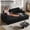 Black, variant on 86.5" Oversized Double Lounge Chaise, Corduroy Deep Seat Sofa Couch with USB Charging Ports and Cup Holders, Black
