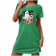 thumbnail image 2 of Sakmal Halloween Sleepwear for Women Cute Green Oversized Cloud-Like Nightshirt Ghost Print Short Crew Neck Short Sleeve Nightgowns S-2XL, 2 of 5