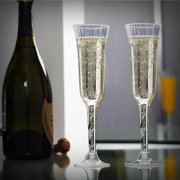 Efavormart 12 Pack - 6 oz - Plastic Champagne Flutes Disposable - Clear - Flared Design - Detachable Clear Base for Weddings, Birthdays, Parties, Receptions, Banquets, Baby Showers, Drinkware, Event