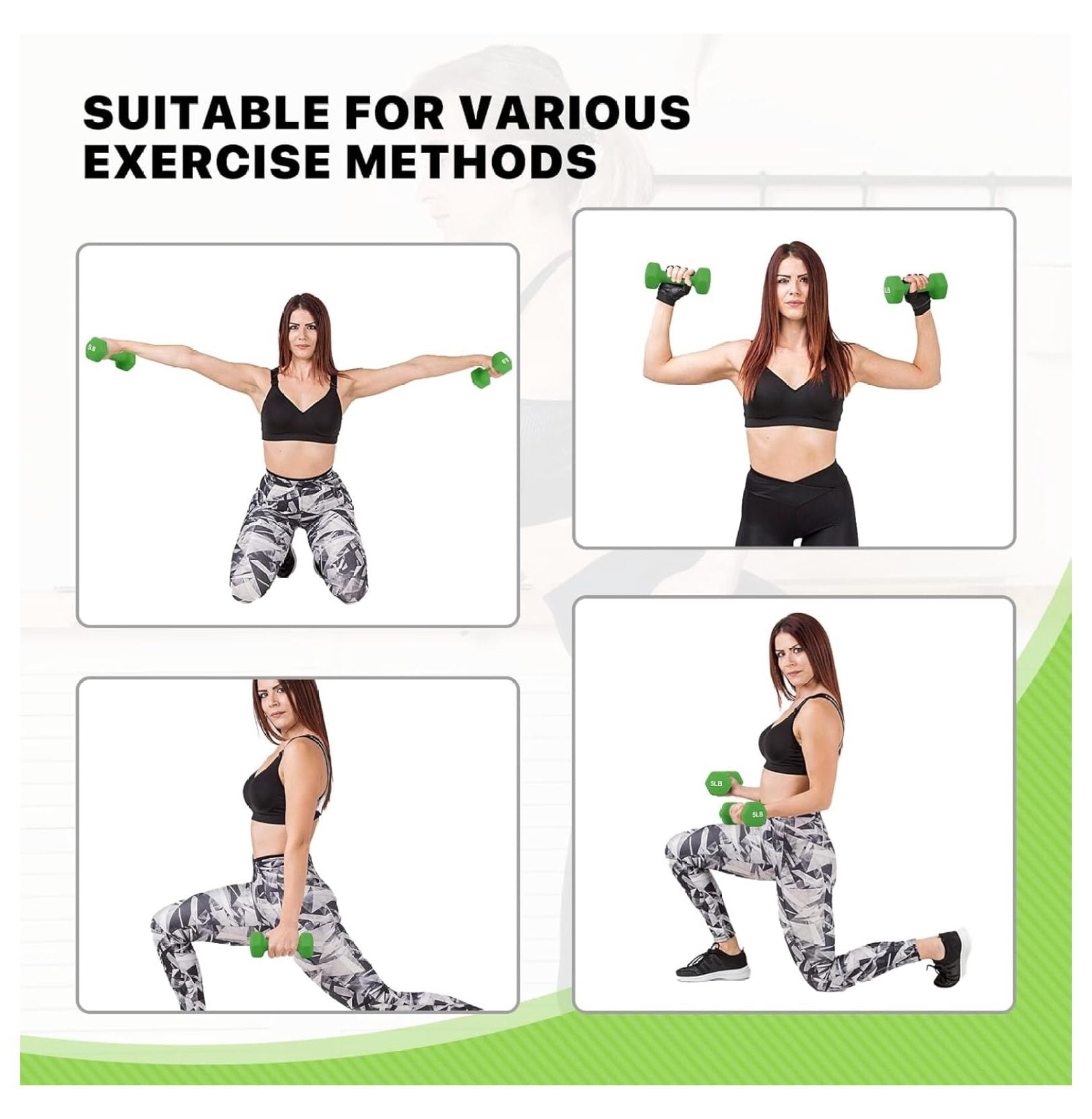 Dumbbells Hand Weights Set, Neoprene Coated Hexagon Workout Dumbbell for Women and Men, 1, 2, 3, 5, 8, 10, 12, 15lbs - Pair
