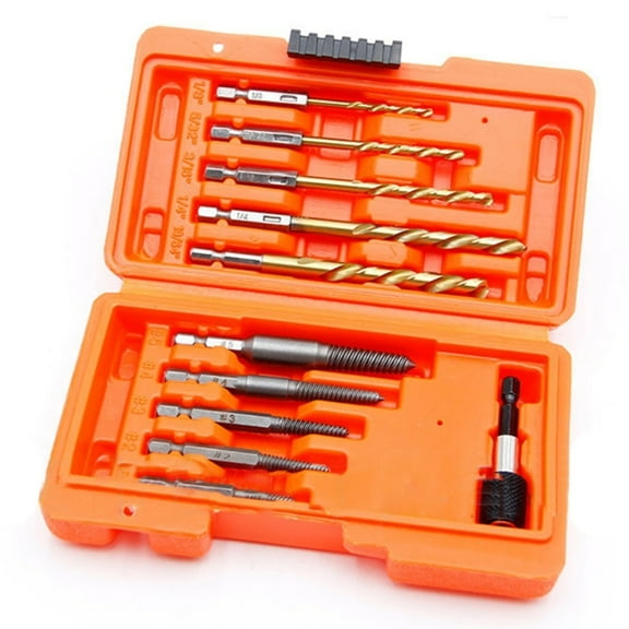 Screw Extractor and Drill Bits Set Stripped Screw Remover Reverse Cobalt Drill Bit Extractor for Removing Broken Screws