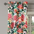 thumbnail image 3 of Ambesonne Rose Pattern Grommet Curtain, Garden of Romance Leaf, 50"x72", Pastel Pink Hunter Green, 3 of 5