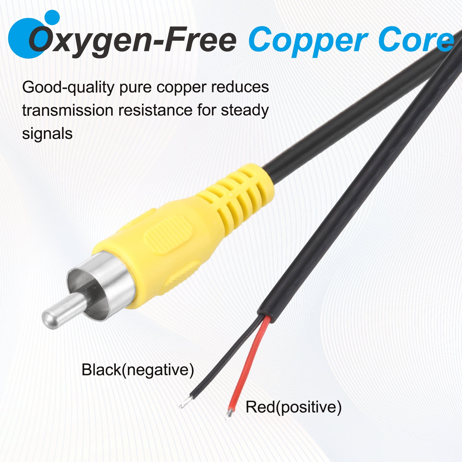 2Set 6.6FT RCA to Bare Wire Speaker Cable, 22AWG Replacement RCA Male Plug to Open End Pigtail Audio Cable Connector Adapter for Amplifier, Home Audio Speakers