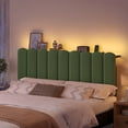 thumbnail image 6 of Pinmoco Queen Upholstered Headboard with Storage, LED Lights and Charging Station, Olive Green Striped Upholstery, Height Adjustable, Easy Assembly(Bed Headboard Only), 6 of 10