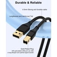 thumbnail image 3 of Cable de impresora Bordsek Square USB A a USB B 2.0 1,8 m negro, 3 of 7