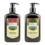 Arganicare Castor Oil Shampoo & Conditioner Value Set - with certified Organic Castor Oil & Argan Oil for healthy hair growth. Strengthens, detangles & hydrates all hair types & textures 13.6 Fl.Oz.