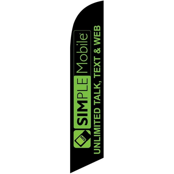SimpleMobile Unlimited Talk Text Web simple mobile Feather Banner Swooper Flag - Replacement FLAG ONLY