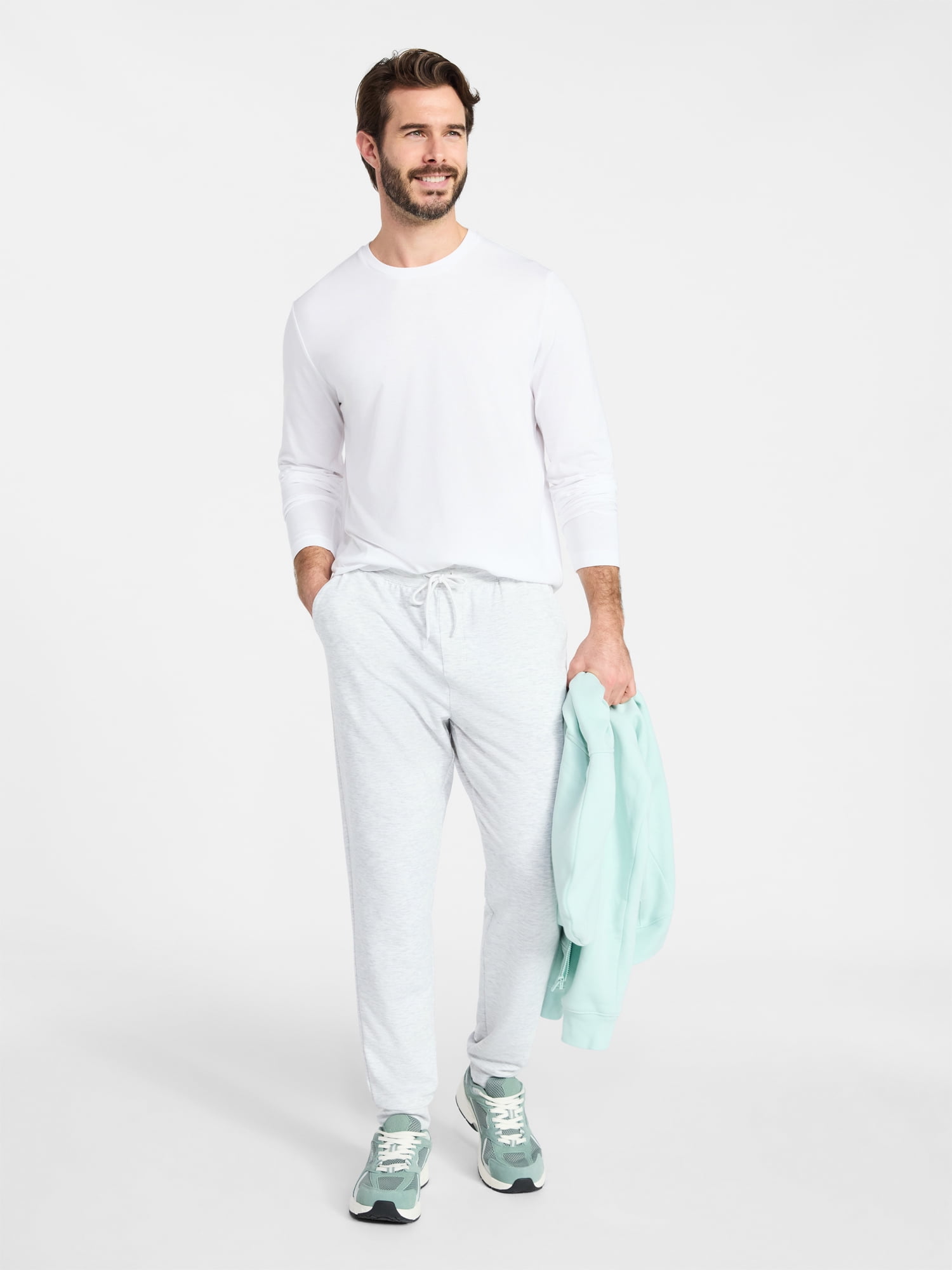 Athletic Works Men's and Big & Tall Men's Tri-Blend Tee with Long Sleeves, Sizes XS-4XLT
