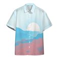 thumbnail image 4 of Camisa sencilla para hombre con estampado 3D de estilo Harajuku, camisetas holgadas de gran tamaño para uso diario, camisas casuales de manga corta, camisas con gráficos de atardecer y solapa, 4 of 4