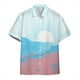 thumbnail image 5 of Camisa sencilla para hombre con estampado 3D de estilo Harajuku, camisetas holgadas de gran tamaño para uso diario, camisas casuales de manga corta, camisas con gráficos de atardecer y solapa, 5 of 5