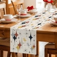 thumbnail image 5 of Yellow Diamond Table Runner - 108 Inch Long Modern Geometric Middle Century Beige Cotton and Linen Blended Dress Scarves Farmhouse Table Runner for Kitchen Dining, Coffee Table, 13" x 108", 5 of 8
