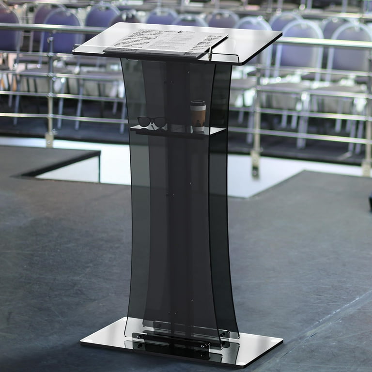 Dextrus Podium Stand 47 inches Tall,Acrylic Portable Podium