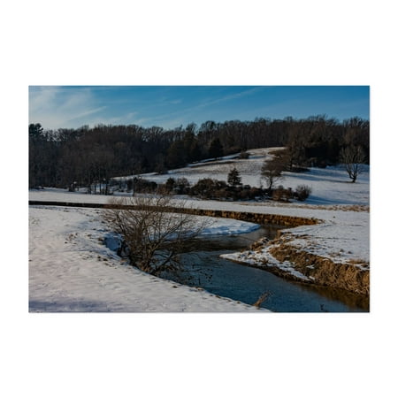 The Codorus Creek on a Frigid Day - Seven Valleys Pennsylvania Photography Winter Snow Landscape Scenic Water Rural Wilderness Unframed Wall Art Print 4 x 6 inches