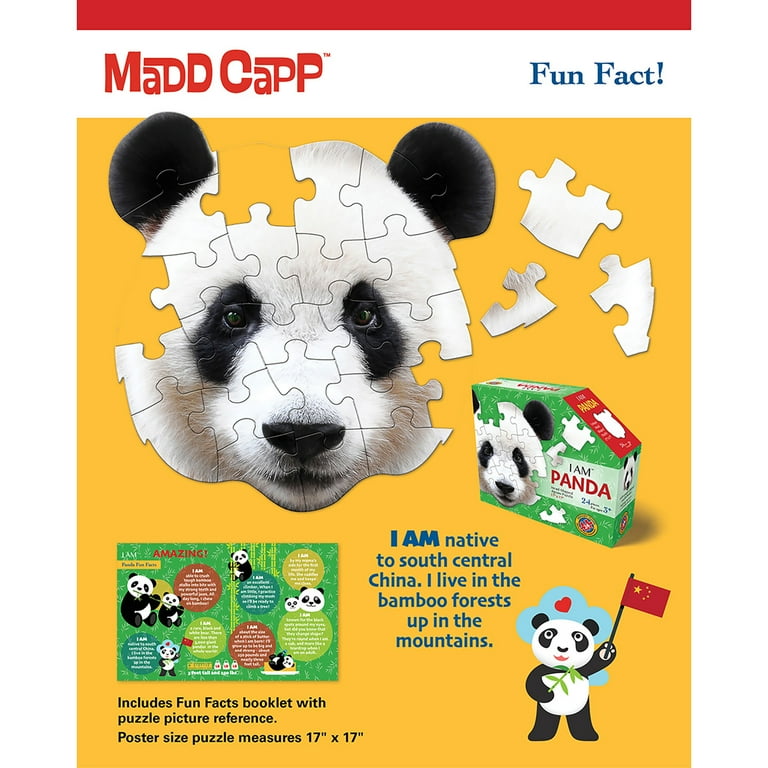 Madd Capp: I Am Panda - 24 Piece Puzzle -Kids Animal Head-Shaped