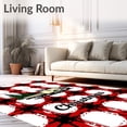 thumbnail image 2 of ODIKA 6'x9' Machine Washable Non-Slip Area Rug, Holiday Truck Farmhouse Buffalo Check Vintage Xmas Tree Design High Traffic Rug with Pad, Red, 651831, 2 of 8
