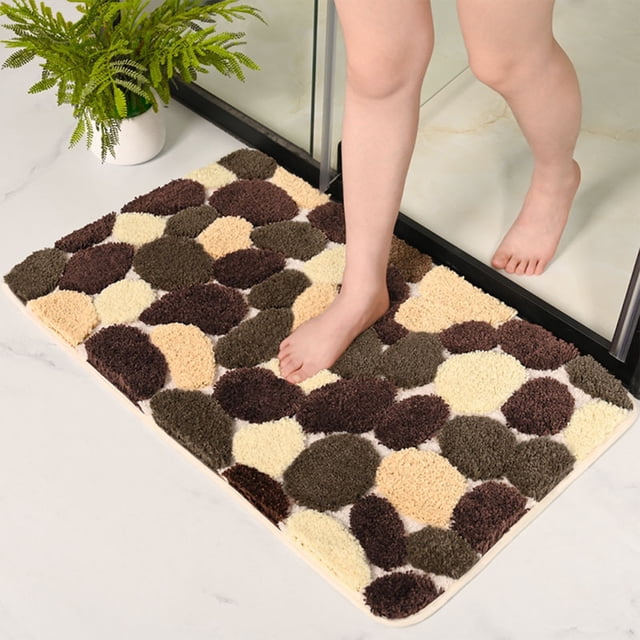 Dvkptbk Bathroom Water Absorbing Door Mat Convenient Machine Wash Lightweight Fabric Water Absorption Non Slip Floor Mat