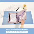 thumbnail image 5 of 2 Pack Pencil Bag 9.84x6.1 Inch 3-Ring Page Turning Folder Zipper Pencil Case Pencil Bag Page Turning File Bag Cartoon White Bear, 5 of 6