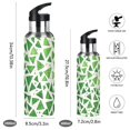 thumbnail image 2 of Yayeee 33oz Insulated Water Bottle Double Wall Stainless Steel with Flip Straw Lid, Green Dot Triangles Pattern, 2 of 7