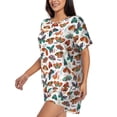 thumbnail image 2 of Naloa Colorful Butterfly Women's Short-Sleeved Pajama Set, Loungewear, Summer pajamas, Breathable Cozy - Medium, 2 of 9