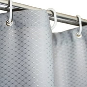 Tektrum Heavy Duty 72 by 72-inch Waffle Weave Jacquard Shower Curtain with Hooks for Hotel Home, Water Repellent, Mildew Resistant Antibacterial Bathroom Curtains, Rust Proof Metal Grommets (Grey)