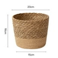 thumbnail image 2 of Handwoven Straw Plant Basket With Leak-Proof Liner - Chic Home Decor! Large Smile Home, 2 of 9