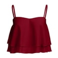 thumbnail image 4 of Mittory Spaghetti Strap Tank Top for Women Summer Ruffle Tiered Sleeveless Shirt Fashion Beach Vacation Clothes, 4 of 5