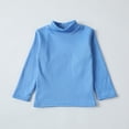 thumbnail image 5 of Ulanda Toddler Girls Mock Turtleneck Shirts Long Sleeve Thermal T-Shirt Cotton Girl Soft Basic Pullover Tops (Sky Blue, 7-8 Years), 5 of 5