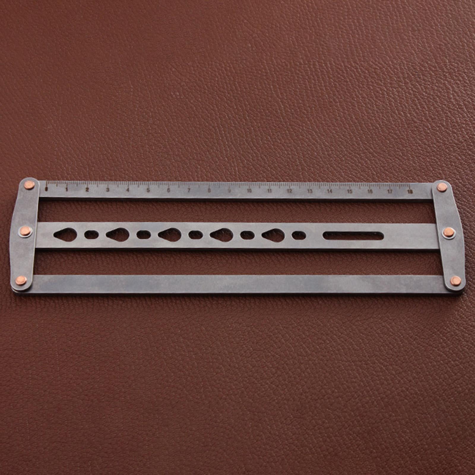 Leather Belt Auxiliary Positioning Punch Ruler Punch Hole Spacing Tools Stainless Steel Durable Leathercraft Tool Handmade Belt End