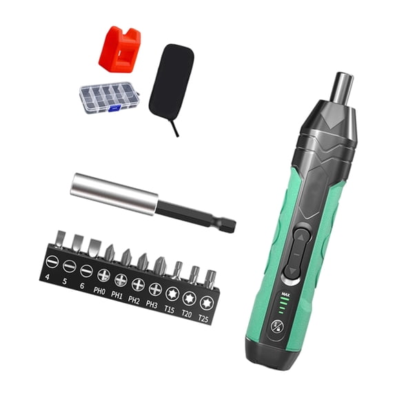 Professional 4 Torques Electric Screwdriver Tool 11Piece Bit Set Auto Reverse Function Magnetic Holder And Power Display