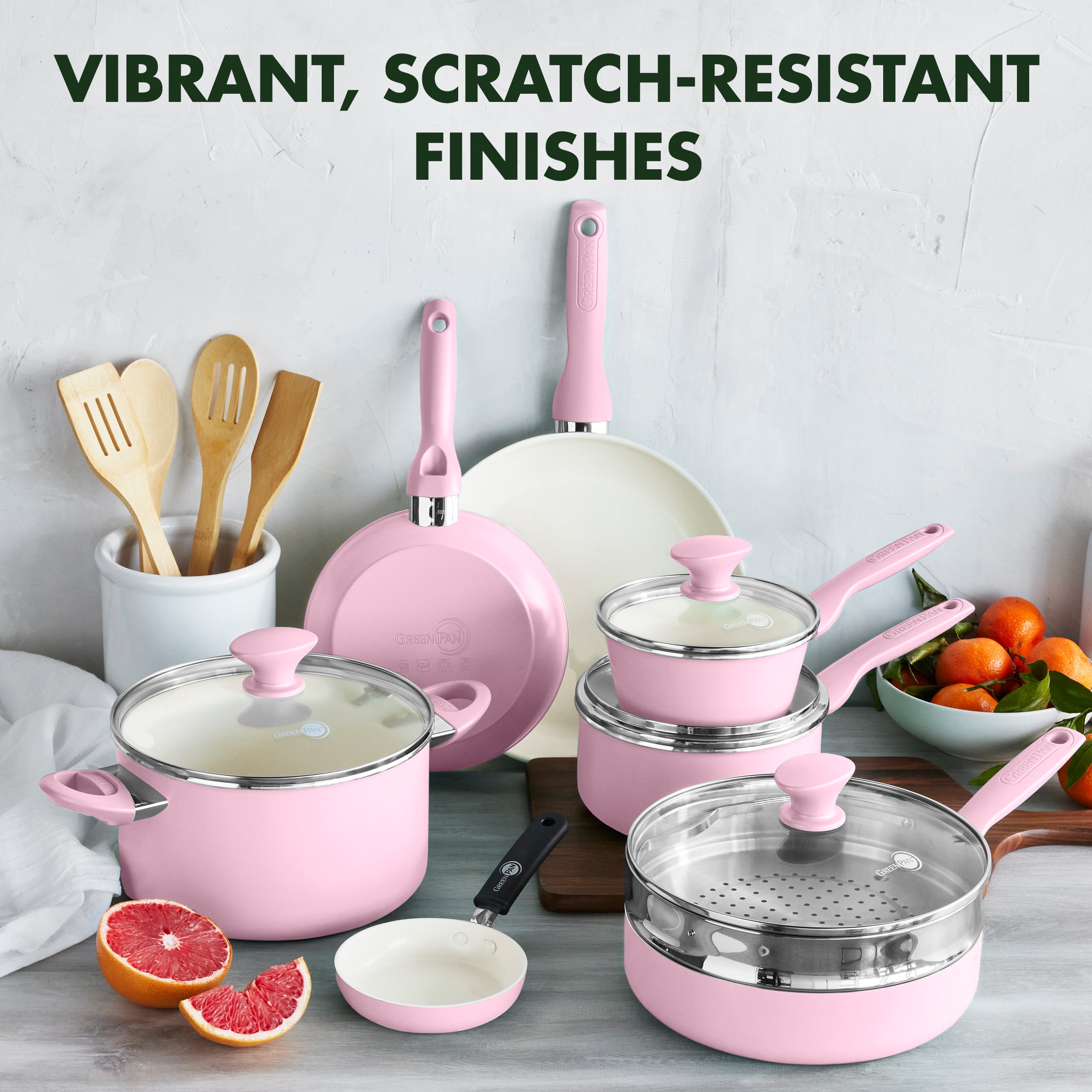 Aoibox 16-Piece Ceramic Kitchen Cookware Pots and Frying Sauce Saute Pans  Set, Soft Pink SNPH002IN436 - The Home Depot