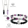 thumbnail image 2 of 4Pcs Couples Bracelets Necklace Set for Women Men,Magnetic Couples Bracelets,BFF Friendship Bracelets and Necklace, His and Hers Heart Necklace,Long Distance Bracelets Necklace, 2 of 6