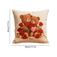 thumbnail image 3 of Kugisaki Valentine's Day Throw Pillow Covers, 18 x 18 Inch Cute Valentine Theme Cartoon Pattern Wedding Cushion Case Decoration for Sofa Couch, 3 of 6