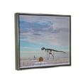 thumbnail image 4 of Stupell Industries Person Walking Dinosaur Skeleton Beach Sand Dunes Photograph Luster Gray Floating Framed Canvas Print Wall Art, Design by Jeff Poe Photography, 4 of 5