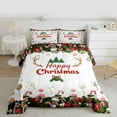thumbnail image 2 of Homewish Merry Christmas Child Queen Comforter Set, Magical Reindeer Elk Bedding Sets, Festival Xmas Ball Candy Reversible Bedding Comforter Set, Super Cozy Room Decor, 3pcs, 2 of 8