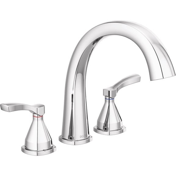 Open Box Delta T2777 Stryke Deck Mounted Roman Tub Filler - Lumicoat Chrome