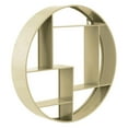 thumbnail image 2 of Metal Round Wall Shelf with 7 Slots and 2 Keyhole Hangers Coated Finish Champagne, 2 of 2