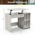 thumbnail image 4 of Spaco Lift Top Modern Computer Desk with 2 Hidden Compartments and 2 Open Storage Shelves-White, Office Desk, Gaming Computer Desks for Study,Working,Writing, 4 of 8