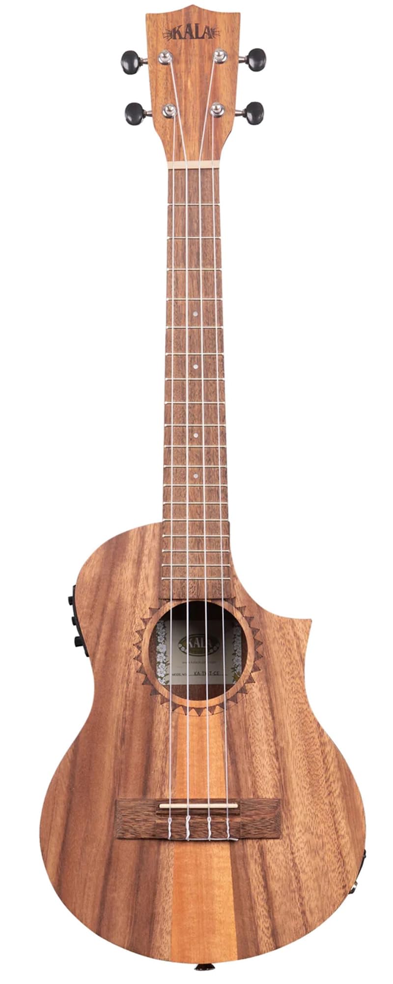 Kala KA-TK-T-CE Teak Tri-Top Tenor Acoustic-Electric Ukulele w/ Gig Bag