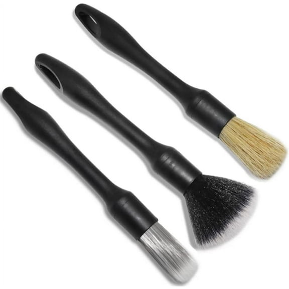 3 Pack Detailing Brush Car Interior Cleaning Brush Car Dash Duster Brush Air Conditioner Wheel Hub Gap Detail Brush for Car Cleaning Vents Dash Trim Brushes Wheel Brushes
