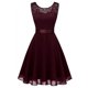 thumbnail image 1 of VISgogo Mujer Verano A-line Vestidos Color Sólido Recorte Cuello Redondo Túnica Cintura Sin Mangas Vestido VISgogo moda, 1 of 9