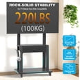 thumbnail image 6 of Hellsehen Rolling TV Stand with Fabric Drawers for 32-75 inch Flat Curved Screens up to 220lbs Adjustable Height Black, 6 of 7