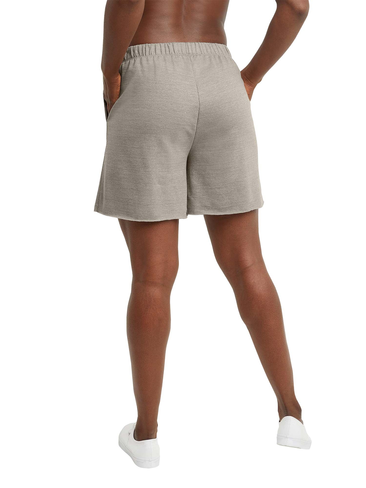 Hanes Originals Womens French Terry Raw Edge Shorts, 5" Inseam, Sizes XS-XXL