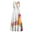 thumbnail image 7 of Zedker Floral Women's Maxi Dresses Sleeveless V Neck Long Dress Beach Sundresses Swing Dress Multicolor M, 7 of 7